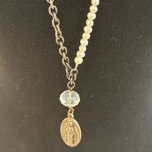 Blessings in Disguise necklace half pearl half metal made in Italy Beautiful!